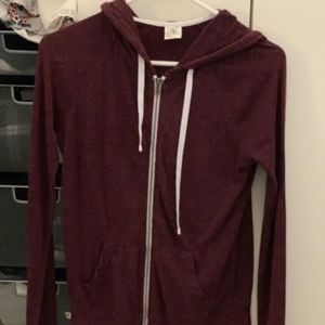 Maroon Zipper Hoodie